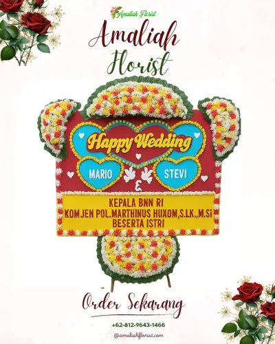 Karangan Papan Bunga Pernikahan di Mattoangin